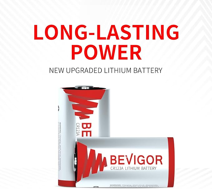 BEVIGOR CR123A 3V Lithium Batteries 6 Pack, 1500mAh Photo Battery, 3 Volt 123 - Image 2