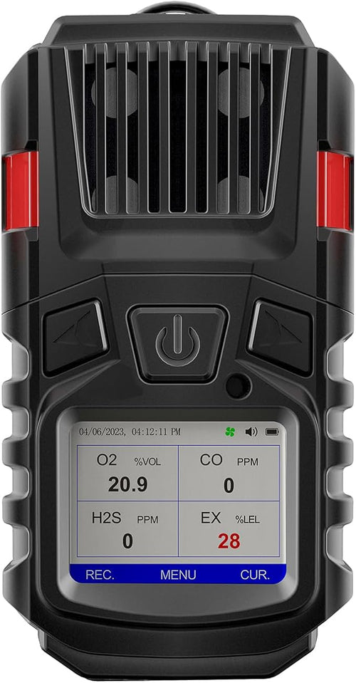 4 Gas Monitor Multi Gas Detector EX O2 H2S Monitor Clip on, 3000mAh by Forsensal