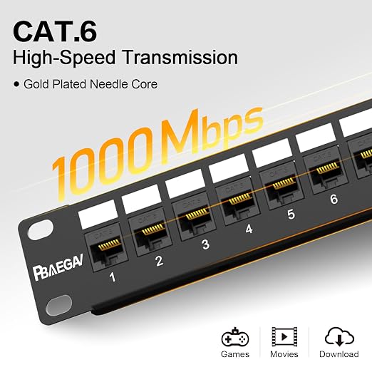 Patch Panel 24 Port with 24 Pcs Cat6 Keystone Jack【EC Listed】 UTP 10G Support - Image 4