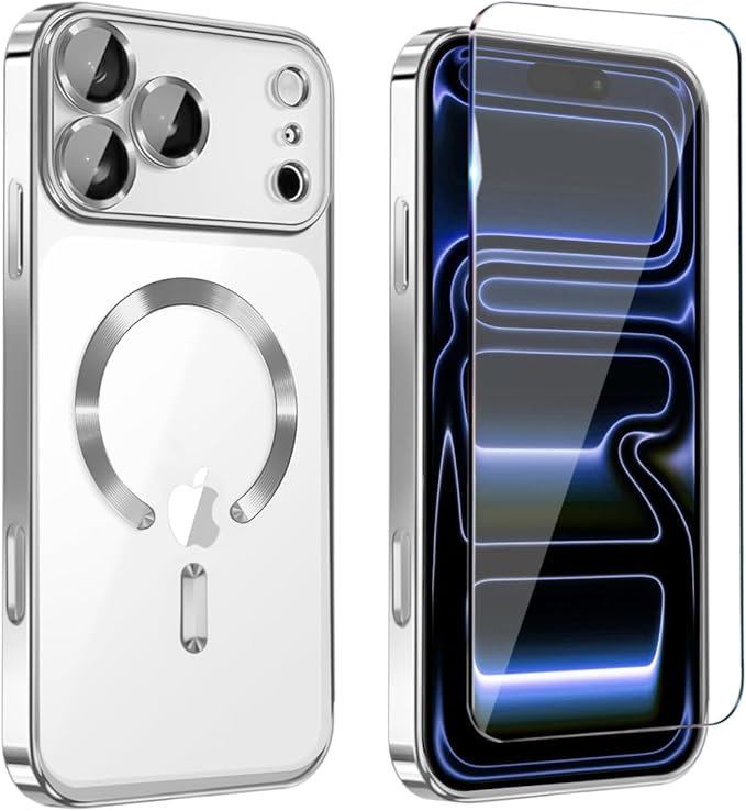 Magnetic Glossy Case for iPhone 17 Pro, iPhone 17Pro Phone Case Slim Clear by Unknown