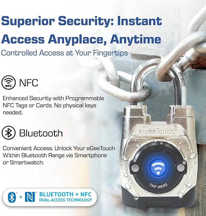 5th GEN Outdoor Smart Padlock – Keyless Bluetooth & NFC Lock, Weatherproof - Image 2