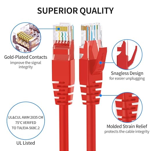 Cat6 Ethernet Cable 0.5 Feet 10 Pack Network RJ45 Cat6 Internet Patch Cable - Image 3