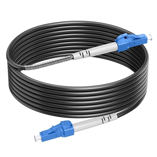 330 Feet Outdoor Simplex Fiber Optic Cable, OS2 LC to LC Single Mode Fiber by RamboCables
