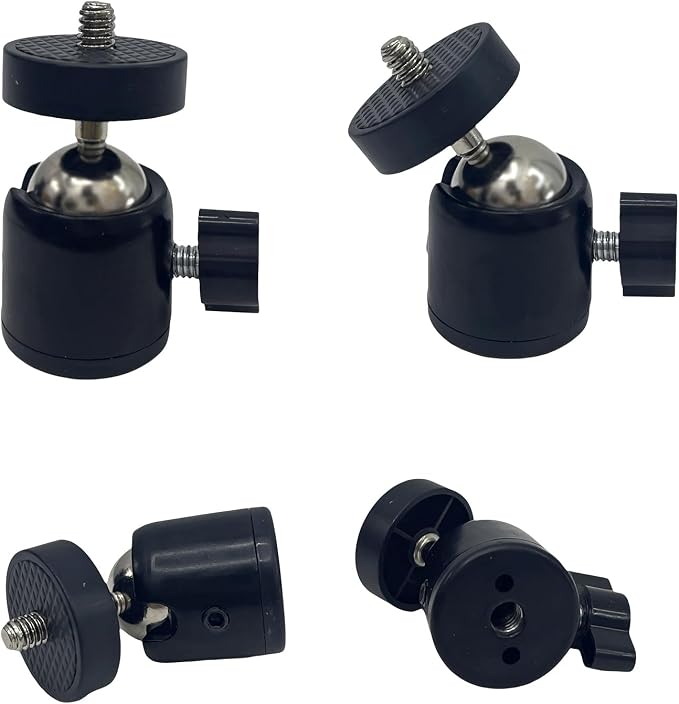 Universal 1/4" Swivel Mini Ball Head Tripod Mount 360 Degree Rotating Adapter - Image 4