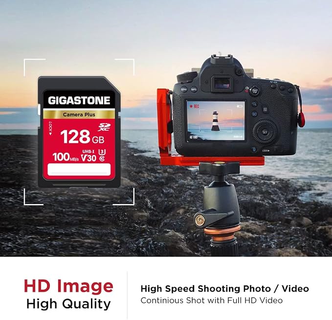 GIGASTONE 128GB SD Card, Camera Plus, UHS-I V30 U3 SDXC Memory Card High Speed - Image 4