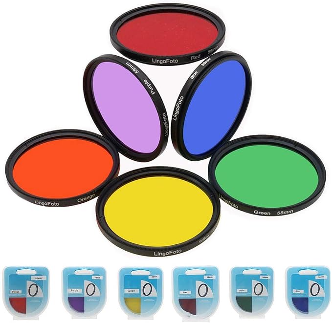 6pcs Round Full Color Lens Filter Set Red Orange Yellow Green Blue Purple+ 6 - Image 4