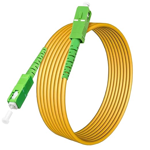 20 Meters SC/APC to SC/APC Fiber Optic Internet Cable, Single Mode Fiber Patch by Bangun