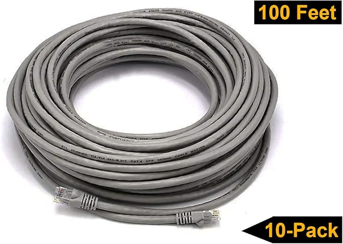 iMBAPrice - 100 FET Extra Long Gray Cat5e RJ45 Network Ethernet Patch Cable - Image 9