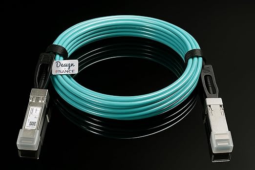Elfcam® - 5m/16ft Fiber Optic Cable OM3 SFP+ to SFP+ AOC 10Gbps, Compatible - Image 2