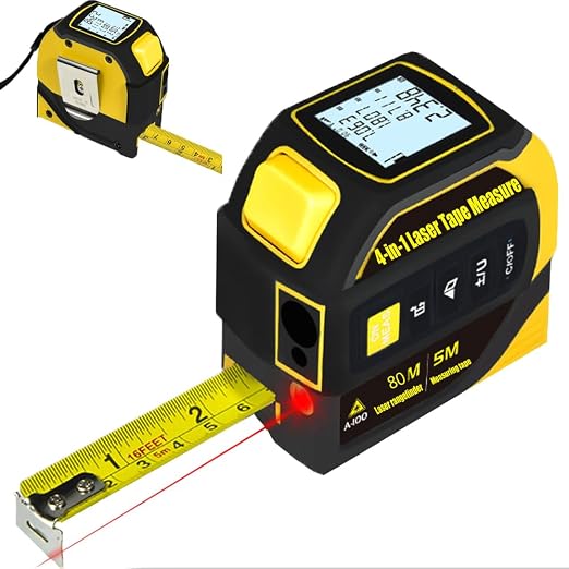 tape measure 4-in-1 laser Digital Measuring Tape & 80m/262ft Laser Distance by TSTQH
