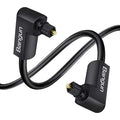 Double 90 Degree Angled Optical Audio Cable, Slim Digital Audio Optical Cable by Bangun