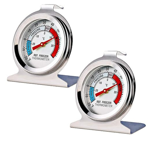 2 Pack Refrigerator Freezer Thermometer Large Dial Analog Thermometer by LinkDm