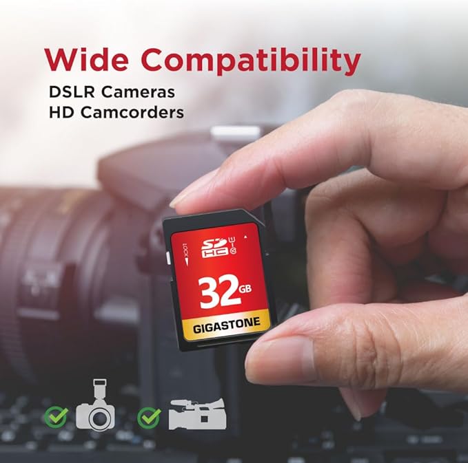 GIGASTONE 32GB SD Card 2-Pack UHS-I U1 Class 10 SDHC Memory Card High-Speed - Image 4