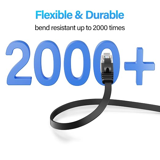 Cat 6 Flat Ethernet Cable 25 FT, UTP 10Gbps High-Speed Cat6 Ethernet Cable - Image 4