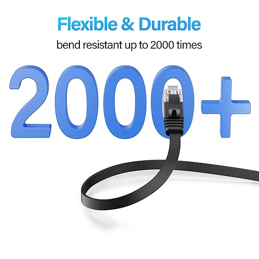 Cat 6 Flat Ethernet Cable 35 FT, UTP 10Gbps High-Speed Cat6 Ethernet Cable - Image 4