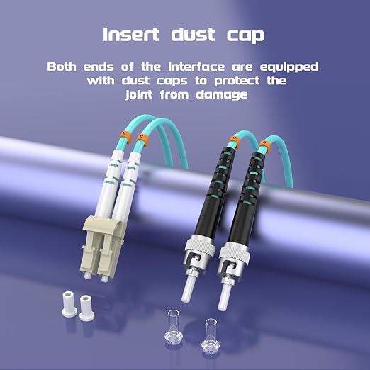 LC/UPC to ST/UPC Fiber Patch Cable OM3 20ft/6meters, 10Gb/Gigabit MultiMode - Image 6