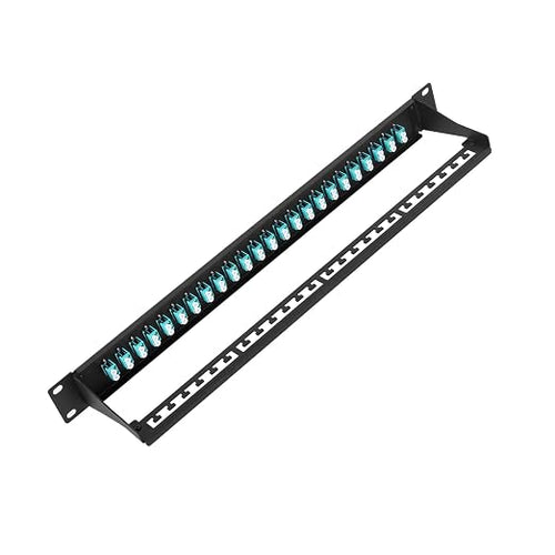 1U Fiber Patch Panel with 48 LC OM3/OM4 Multimode Fiber Optic Couplers by FiberOpticalAccessories