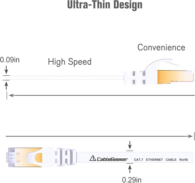 Cat 7 Shielded Ethernet Cable 5 ft 6 Pack Cat7 Flat Ethernet Patch Cables - Image 4