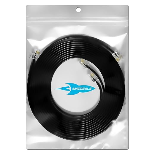 AmzDeals 2-Pack 2 Feet Black RJ12 6P6C Reverse Wired Cable, Pro Grade Voice - Image 2