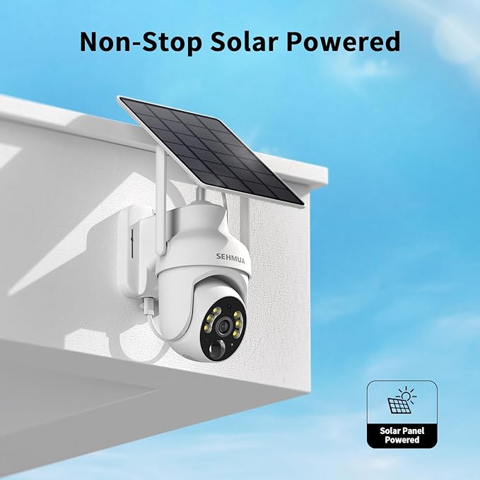 SEHMUA 2K Solar Security Cameras Wireless Outdoor, 2 Pack 360° View Pan/Tilt - Image 2
