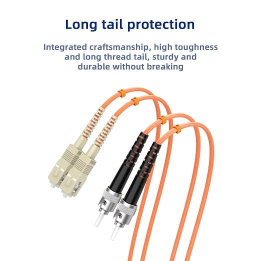 SC/UPC to ST/UPC Fiber Patch Cable OM1 Multimode Duplex 62.5/125μm 7.5M/24.6FT - Image 5