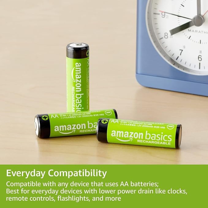 Amazon Basics 8-Pack Rechargeable AA NiMH Batteries, 2000 mAh, Low Self - Image 3
