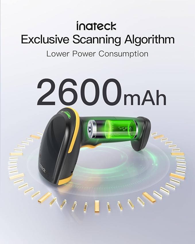 Inateck Bluetooth Barcode Scanner, 1D 2D QR Code Scanner Wireless - Image 4