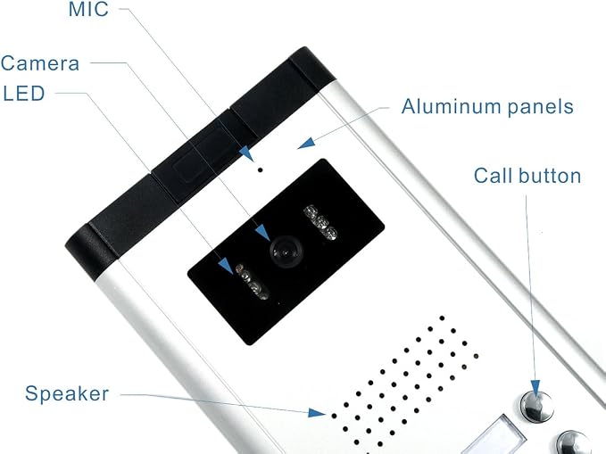 3 Units Apartment Video Intercom System, 7 Inch Monitor Wired Video Doorbell - Image 8