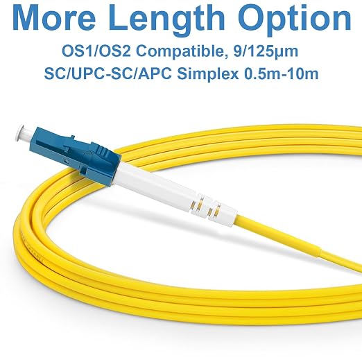 FLYPROFiber- 5m/16ft LC/UPC to SC/APC Fiber Optic Internet Cable, Single Mode - Image 3