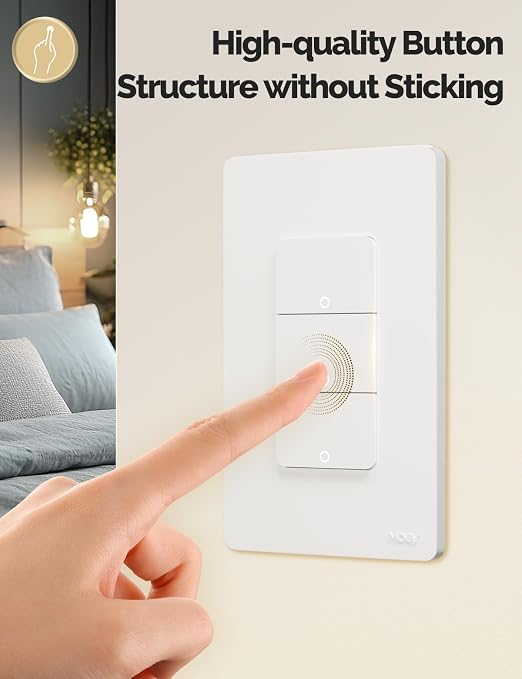 MOES WiFi 3 Gang Light Switches, 2.4GHz Smart Triple Single Pole Switch - Image 7