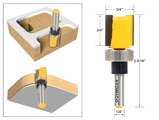 YONICO Flush Trim Router Bit 3/4-Inch Diameter 1/4-Inch Shank 14131q - Image 2