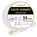 BUSOHE Cat 8 Ethernet Cable 35 FT, 40Gbps 2000Mhz High Speed Flat Cat8 Cable by BUSOHE