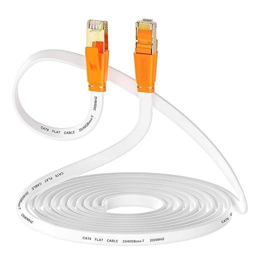 Smolink Ethernet Cable 6 FT, Cat 8 Ethernet Cable 2000Mhz 40Gbps, Internet by Smolink