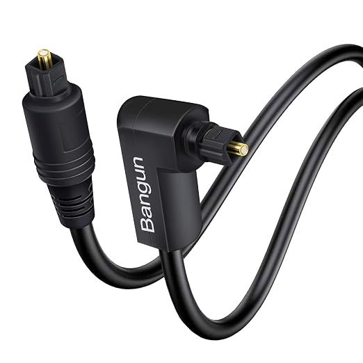 90 Degree Optical Audio Cable 20 feet, Slim Digital Audio Optical Cable by Bangun