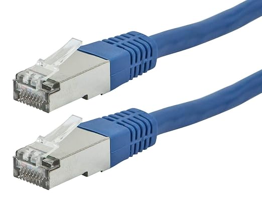 Monoprice Cat6A 25ft Blue Patch Cable Double Shielded 26AWG 10G Pure Bare by Monoprice