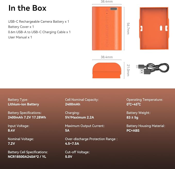 SMALLRIG 2400mAh Repalcement USB-C Battery - Image 9