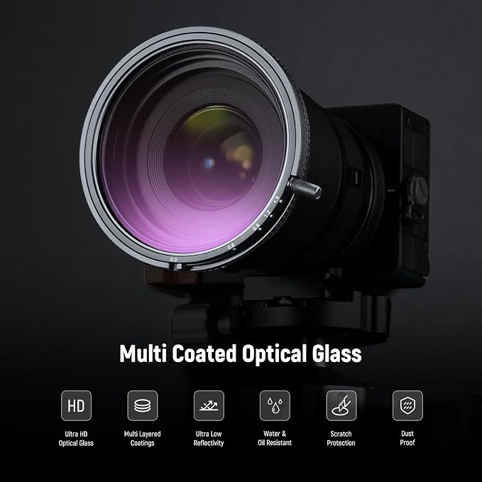 NEEWER 37mm True Colors Variable ND Filter ND2-ND32 & CPL, 2 in 1 Adjustable - Image 2