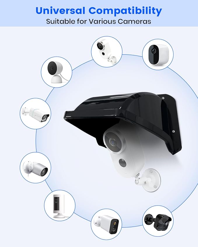 Universal Security Camera Sun Rain Cover Shield, ABS Plastic Weatherproof - Image 2