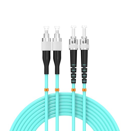 OM3 FC/UPC to ST/UPC Fiber Patch Cable 7.5Meters 25ft 10BG Multimode Duplex by Buacoz