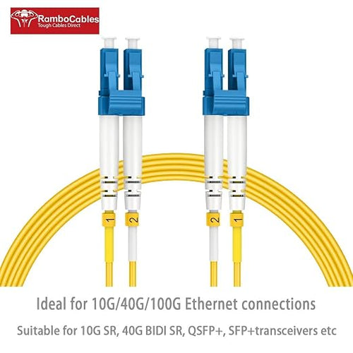 1m OS2 LC to LC Single Mode Fiber Patch Cables, Options 7inch~1000ft, SM - Image 2