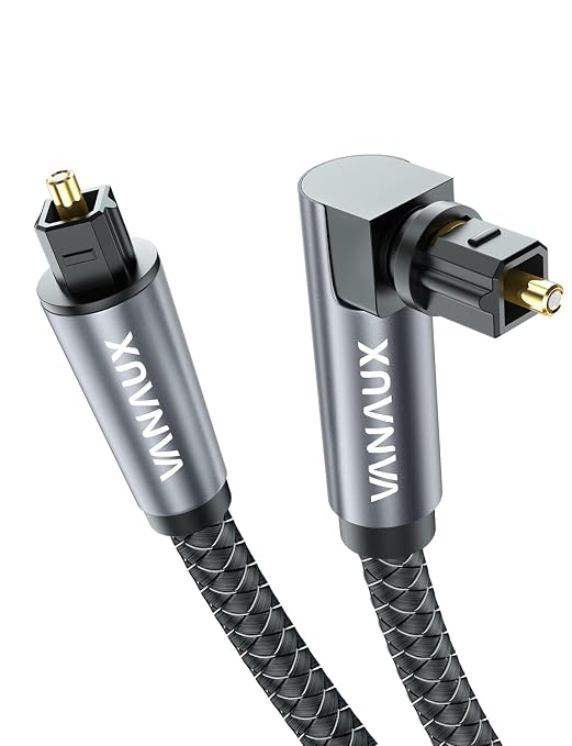 VANAUX 90 Degree Optical Cable, SPDIF Audio Optical Cable, 360 Degree Rotatable by VANAUX