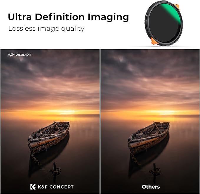 K&F CONCEPT 46mm ND4-64 ND Lens Filter Variable & CPL Polarizers Filter 2-in-1 - Image 5