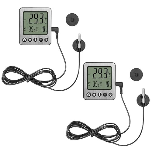 2 pcs Refrigerator Thermometer Freezer Alarm Digital Freezer Thermometer Fridge by VLEJEARI