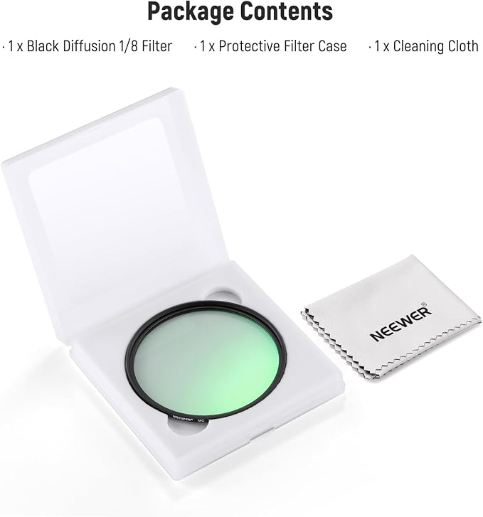 NEEWER 67mm Black Diffusion 1/8 Filter - Image 8