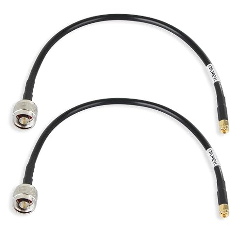 1ft N Male to SMA Male Cable 2PCS, SMA to N Cable 50 ohm Ultra Low Loss KMR240 by GEMEK