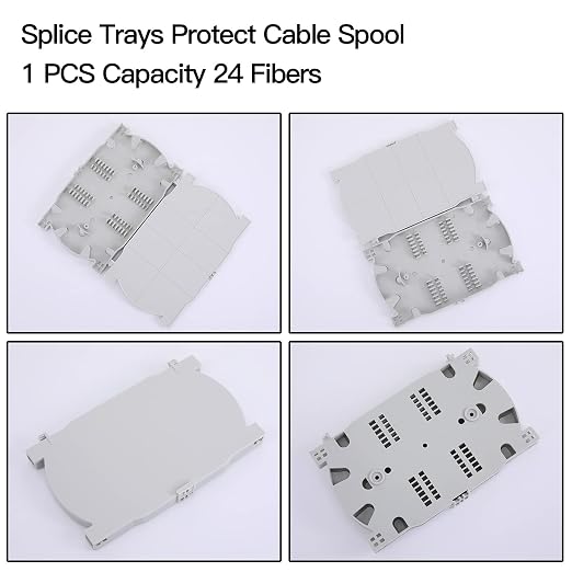 12 Duplex 24 Port LC-OS1 Rack Mount Enclosure Box + Splice Trays Fiber Cables - Image 7