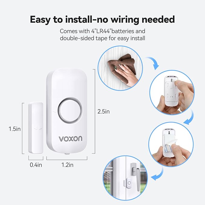 Door Window Alarm for Kids Safety, VOXON Door Alarm for Home Security Personal - Image 3