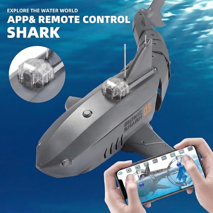Remote Control Shark Pool with HD Underwater Camera, 2.4G Electric RC Fish Boat - Image 7