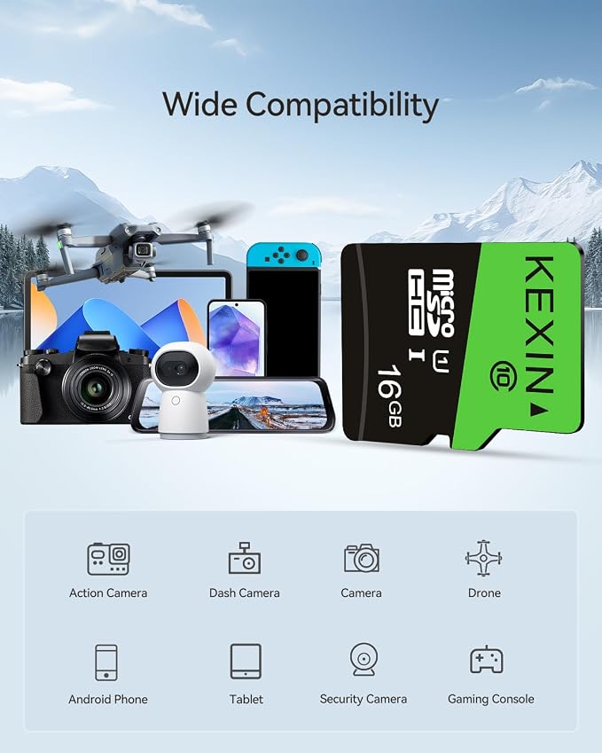 KEXIN 16GB Micro SD Card 5 Pack microSDHC Memory Card UHS-I C10 U1 Micro SD - Image 2