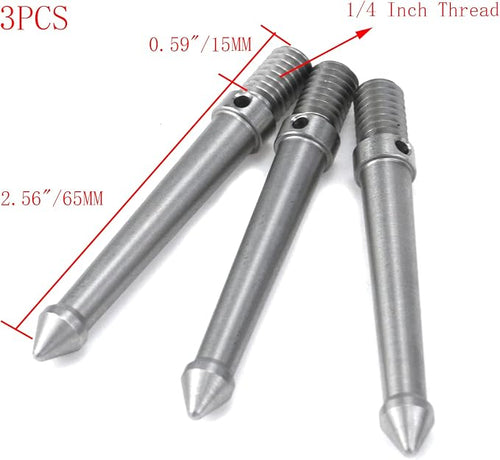 3 Pcs 1/4 Inch Stainless Steel Tripod Spike Mount Adapter - Image 2